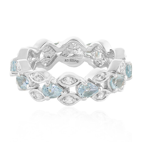 Himmelblauer Topas-Silberring