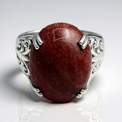 Anello in argento con Thulite