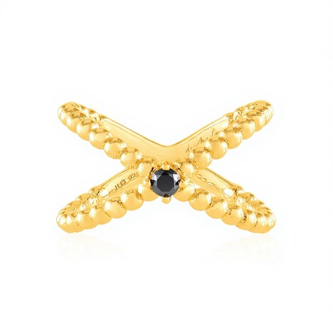 Schwarzer Brillant-Silberring (de Melo)