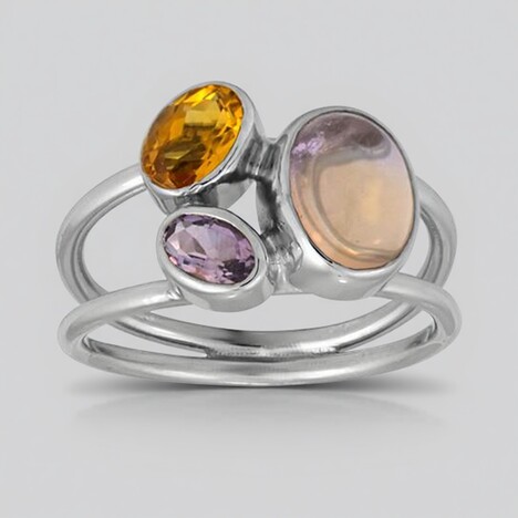 Bague en argent et Amétrine