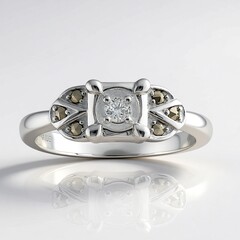 Anello in argento con Diamante I2 (J) (Annette classic)