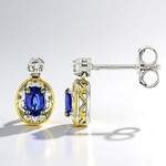 Orecchini in argento con Spinello Cobalto (Gems en Vogue)