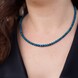 Collier en argent et Apatite bleu néon