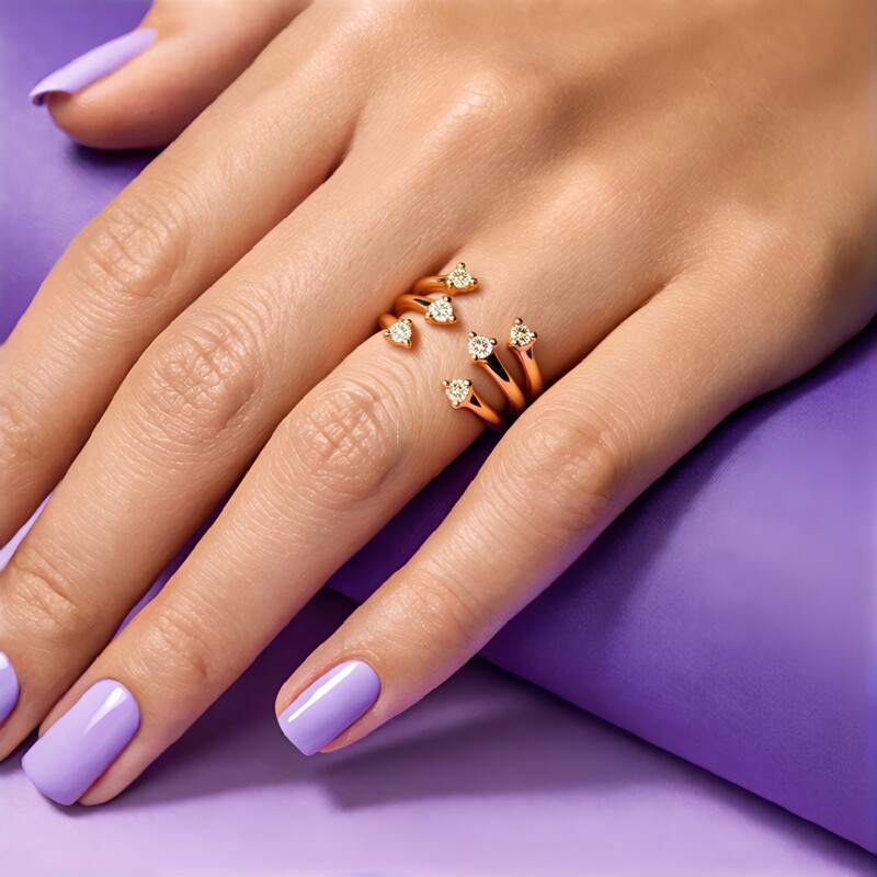 Anello in oro con Diamante Rose de France SI1 di Argyle (Annette)