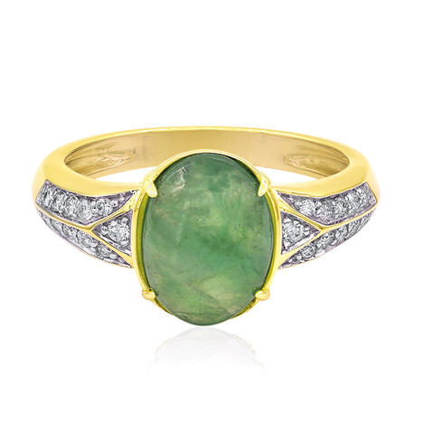 Anillo en oro con Jadeita verde noble (Annette)