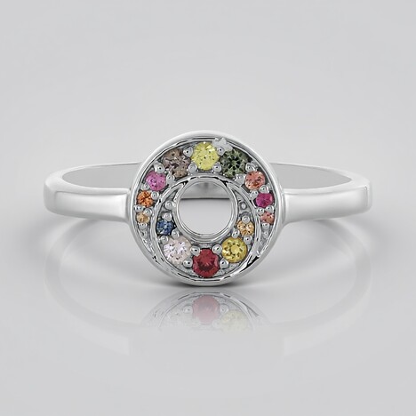 Anello in argento con Zaffiro Fancy
