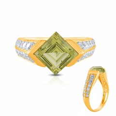 Anillo en plata con Cuarzo del Ouro Verde (de Melo Essence)