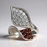 Anello in argento con Granato Mozambico (TPC)