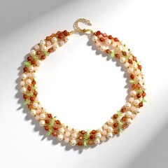Collana in argento con Quarzo Rosa