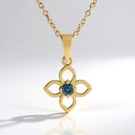 Collier en argent et Diamant bleu I2