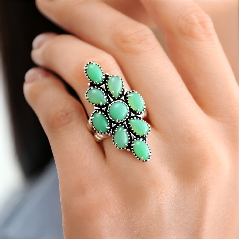 Chrysopras-Silberring (Desert Chic)