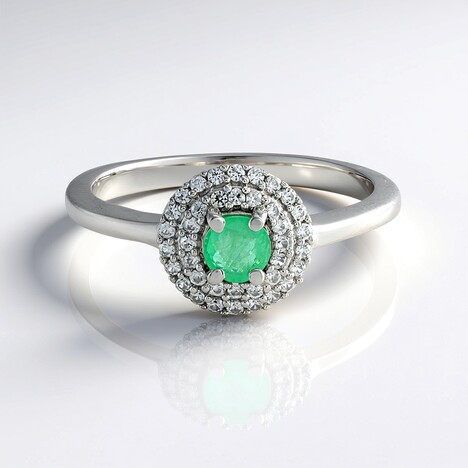Anello in argento con Smeraldo Colombiano