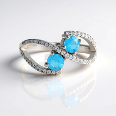 Anello in argento con Apatite Blu Neon