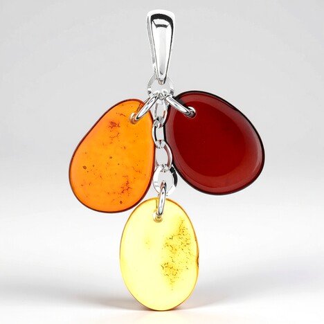 Ciondolo in argento con Ambra Baltica Cognac (dagen)