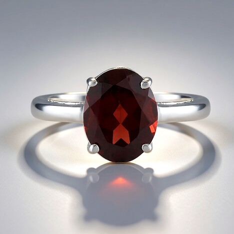Anello in argento con Granato Mozambico