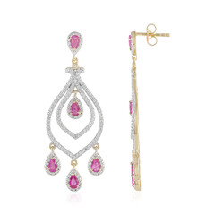 Zilveren oorbellen met robijnen