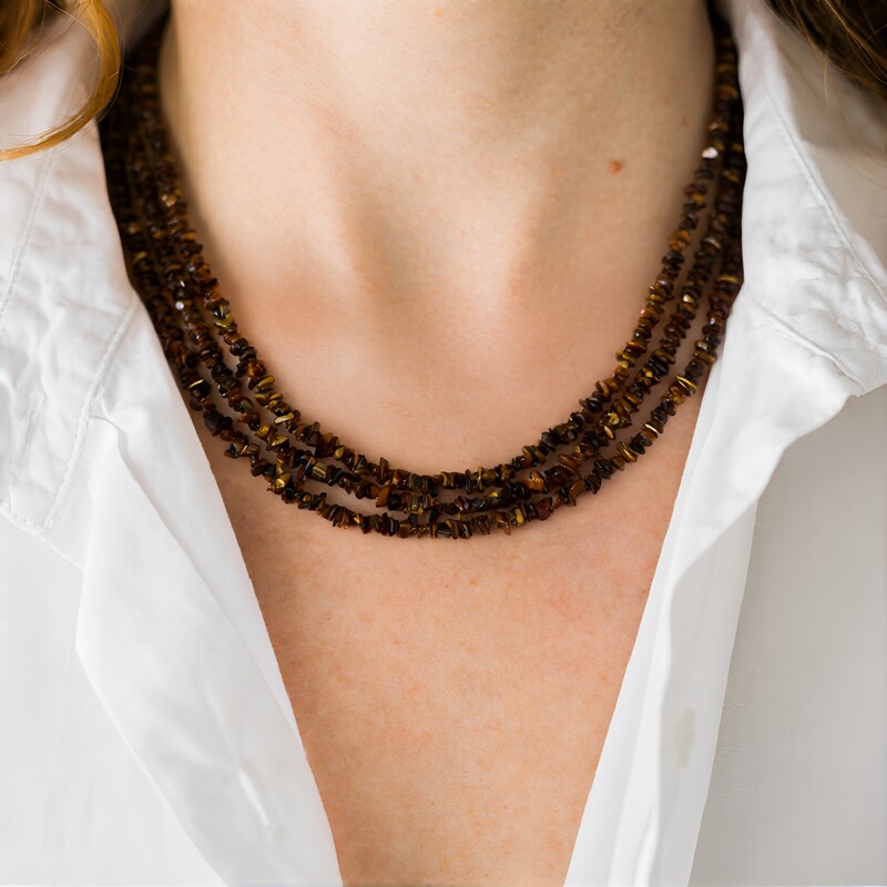 Tigerauge-Silberhalskette