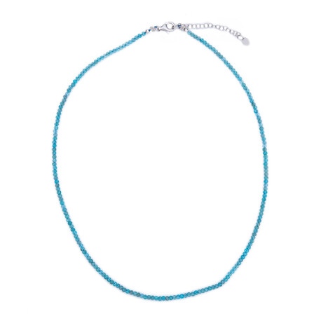 Blauer Apatit-Silberhalskette