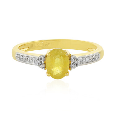 Anello in argento con Zaffiro Giallo del Madagascar