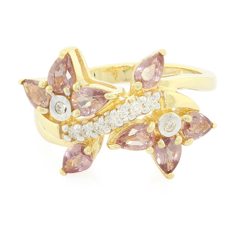 Anello in oro con Zaffiro Padparadscha (non riscaldato) (AMAYANI)