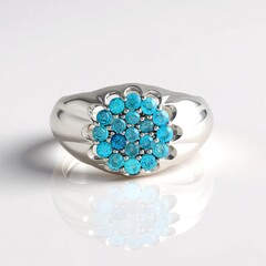 Anello in argento con Apatite Blu Neon