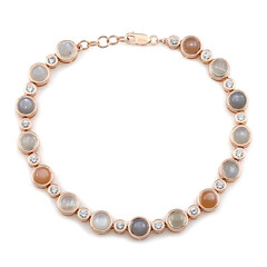 Bracciale in argento con Pietra di Luna Pesca (KM by Juwelo)