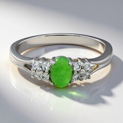 Anello in argento con Crisoprasio Imperiale