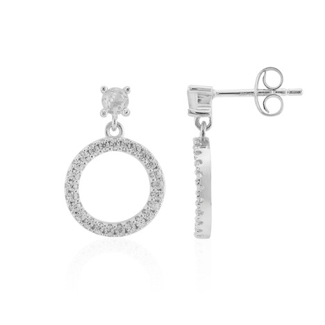 White Topaz Silver Earrings