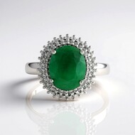 Zilveren ring met een Smaragdkleurige Beril