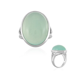 Bague en argent et Calcédoine d'eau