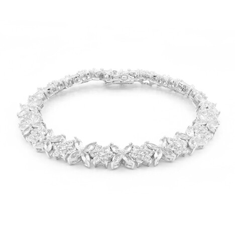 Weißer Topas-Silberarmband