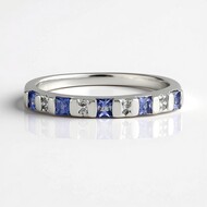Anillo en plata con Zafiro azul Ceylon
