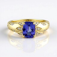 Anillo en oro con Tanzanita AAA (de Melo)
