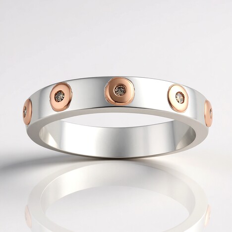 Anello in argento con Diamante Argyle Rose de France I1 (Annette)