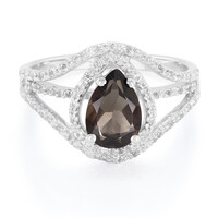 Anello in argento con Quarzo Fumè