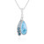 Zilveren halsketting met een larimar (KM by Juwelo)