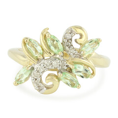 Anillo en oro con Turmalina Paraíba de Brasil