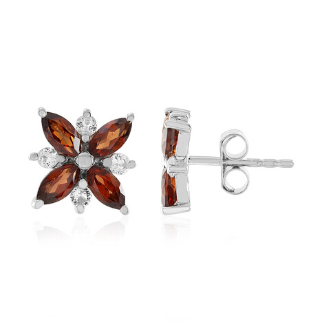 Mozambique Garnet Silver Earrings