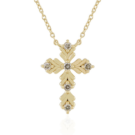 Zilveren halsketting met I2 Bruine Diamanten