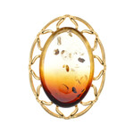 Colgante en plata con Ámbar del Báltico amanecer (dagen)