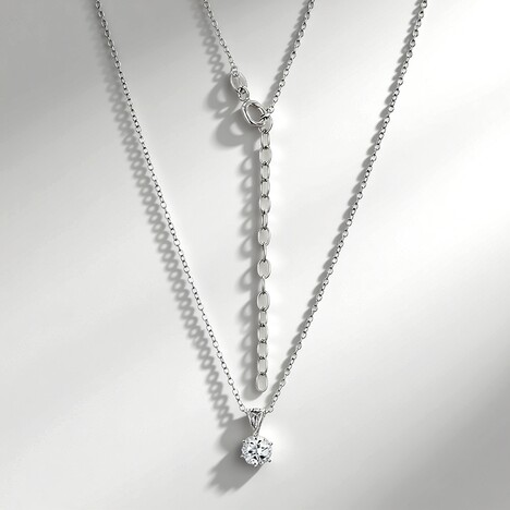 Collana in argento con Topazio Bianco