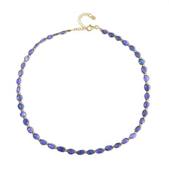 Zilveren halsketting met tanzanieten