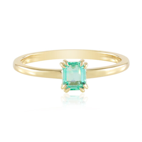 Gouden ring met een Paraiba kleurige smaragd