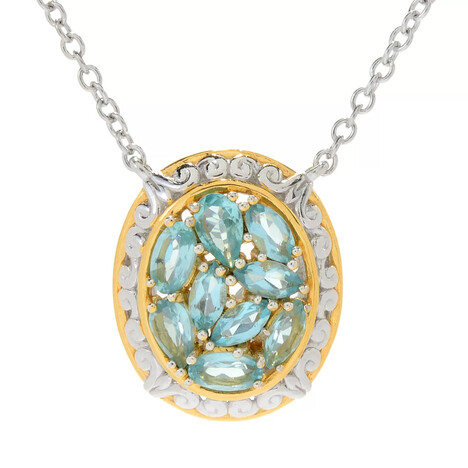 Zilveren halsketting met Mintgroene fluor apatieten (Gems en Vogue)