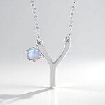 Collana in argento con Pietra di Luna Arcobaleno
