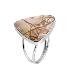 Zilveren ring met een banten jaspis
