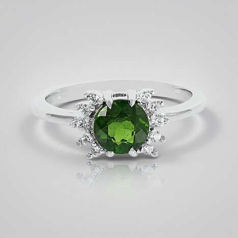 Anello in argento con Diopside Russo
