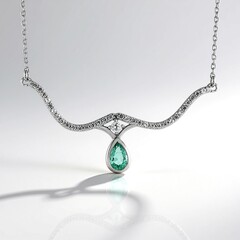 Collana in argento con Smeraldo Colombiano