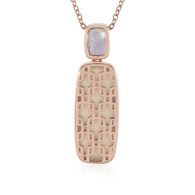 Collana in argento con Calcedonio Bianco (KM by Juwelo)