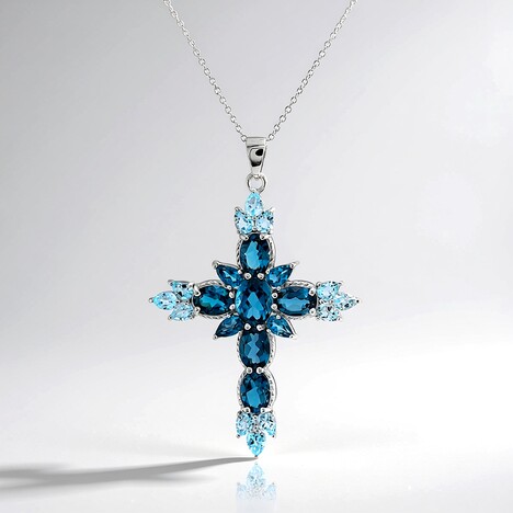 Collana in argento con Topazio Blu Londra